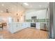 A modern kitchen with stainless steel appliances, a large island, and sleek white cabinets at 1248 Ilium Dr, Lafayette, CO 80026