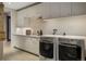 Well-organized laundry room featuring modern washer and dryer, ample countertop space, and plenty of cabinet storage at 2800 E 2Nd Ave # 202, Denver, CO 80206