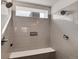 Large walk-in shower with dual shower heads and built-in seat at 2615 Mayotte Way, Castle Rock, CO 80109