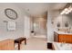 Modern bathroom featuring a glass-enclosed shower and vanity with framed mirror at 10480 Skyreach Rd, Highlands Ranch, CO 80126