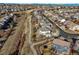 Aerial view capturing the home's location within a community, with walking paths and open spaces at 16706 E Black Horn Dr, Parker, CO 80134