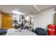 Finished basement with carpet, mirrors, and exercise equipment in this single Gathering home at 17588 E Dickenson Pl, Aurora, CO 80013