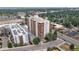 Aerial view of the condominium building and surrounding neighborhood at 4570 E Yale Ave # 1104, Denver, CO 80222