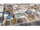 An overhead view captures the layout of the backyard, showing landscaping and the home's overall lot size at 1345 S Meade St, Denver, CO 80219