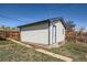 Exterior view of the detached one-car garage in the backyard at 433 S Xavier St, Denver, CO 80219