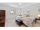 Bright bedroom featuring neutral colored walls, carpeted floors, and view of the outside at 1369 E Witherspoon Dr, Elizabeth, CO 80107