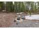 Outdoor fire pit area with chairs, perfect for enjoying evenings in a serene wooded setting at 159 Lake Rd, Idaho Springs, CO 80452