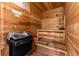 Relaxing sauna room with wood paneling and an integrated sauna heater at 159 Lake Rd, Idaho Springs, CO 80452