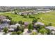 Aerial view of the homes showing the neighborhood and community amenities, including nearby park at 10258 Pennington Ln, Highlands Ranch, CO 80126