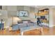Contemporary living space with a comfortable sofa, workspace, and modern decor at 2700 E Cherry Creek South Dr # 220, Denver, CO 80209