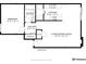Detailed floor plan showing layout of a one-bedroom condo with combined living and dining area at 580 Vance St # A, Lakewood, CO 80226