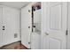 Stacked washer and dryer are discreetly tucked away, with additional storage space available at 4802 E Kentucky Ave # E, Denver, CO 80246