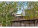 Fenced backyard partially obscured by lush foliage with potential lake views at 1365 Waxwing Ave, Brighton, CO 80601