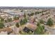 An aerial shot of a residential area featuring a mix of houses, trees, and neighborhood streets in a quiet community at 2295 S Depew St, Denver, CO 80227