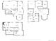 Floor plans showing the layout of the basement, first, and second floors at 9983 Cottoncreek Dr, Highlands Ranch, CO 80130