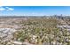 Wide aerial view of residential area, tree lined streets, city skyline in the background at 108 W Byers Pl # G1, Denver, CO 80223