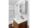 Bathroom featuring a shower and bath combo with sleek vanity and modern black faucet at 377 Pearl St # 5, Boulder, CO 80302