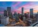 Breathtaking skyline view at dusk with vibrant skies overlooking the city streets at 2001 Lincoln St # 2524, Denver, CO 80202