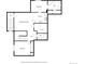 Black and white basement floor plan featuring two bedrooms, two bathrooms, a recreation room and a kitchen at 1226 S Fulton St, Aurora, CO 80247