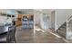 Open concept kitchen with light wood cabinets and a large island at 16935 Buffalo Valley Path, Monument, CO 80132