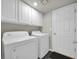 Functional laundry room with appliances and storage cabinets for convenience and organization at 5283 Union Ct # 8, Arvada, CO 80002