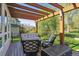 Comfortable outdoor living space on a deck with stylish seating under a pergola, ideal for relaxation and social gatherings at 4059 Nevis St, Boulder, CO 80301