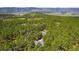 Aerial view of a home surrounded by lush greenery and mountain landscapes at 1935 Poncha Ct, Larkspur, CO 80118