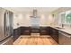 Modern kitchen with stainless steel appliances, sleek cabinets, and stylish backsplash at 8455 W Belmar Ave, Lakewood, CO 80226