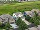 Aerial view of homes with green lawns and mature trees in an attractive residential neighborhood at 12996 Banyon Cir, Parker, CO 80134