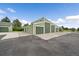 A spacious garage with multiple bays, concrete driveway and ample parking space for car enthusiasts or hobbyists at 3672 Deer Creek Dr, Parker, CO 80138