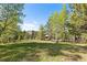 Expansive lawn with mature trees, offering a serene outdoor setting at 11033 Barker Ave, Conifer, CO 80433