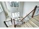 Aerial view of a staircase, showcasing the bright, open living area with large windows and modern finishes at 4401 S Clarkson St, Englewood, CO 80113