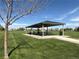 Shaded picnic pavilion on a lush lawn perfect for outdoor gatherings and relaxation at 8380 Blackgum St, Parker, CO 80134