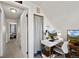 Attic office featuring a white desk with gold legs at 3095 W Harvard Ave, Denver, CO 80219