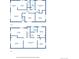 Detailed floor plan showcasing the layout of a two-story home with dimensions at 3150 W Mexico Ave, Denver, CO 80219