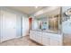 Elegant bathroom with double vanity and granite countertop at 3158 S Nepal Way, Aurora, CO 80013