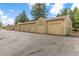 Attached garages provide convenient parking at this complex under a cloudy sky at 20 S Boulder Cir # 2109, Boulder, CO 80303