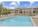 Large swimming pool with plenty of lounge chairs and tables at 20 S Boulder Cir # 2109, Boulder, CO 80303