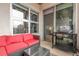 Balcony with comfortable seating and barbecue setup, creating an inviting space for outdoor relaxation and dining at 2229 Blake St # 505, Denver, CO 80205