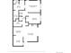 Layout featuring two bedrooms, three bathrooms, living room, dining area, kitchen, and laundry space at 10784 W 63Rd Pl # 205, Arvada, CO 80004