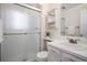 Basement bathroom with shower and vanity at 3048 S Akron Ct, Denver, CO 80231