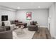 Cozy living room with modern decor, neutral colors, and a stylish brick fireplace at 801 S Harrison St, Denver, CO 80209