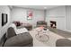 Inviting living room features neutral decor, fireplace, and comfortable seating at 801 S Harrison St, Denver, CO 80209