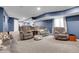 Spacious basement rec room with ample seating and open layout, perfect for entertaining at 9868 Olathe St, Commerce City, CO 80022