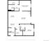 Floor plan showing open concept living area, kitchen, bedrooms, and baths of the unit at 23456 E 5Th Pl # 104, Aurora, CO 80018