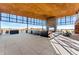 Modern patio with sleek black accents, ceiling fan, and stunning views in a well-lit outdoor space at 3867 Freestone Pt, Castle Rock, CO 80108