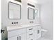 Modern bathroom featuring double sinks, sleek fixtures, and ample counter space at 2280 W 42Nd Ave, Denver, CO 80211
