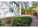 Fenced backyard with a well-maintained lawn, stone pathway, and lush greenery at 8762 Mourning Dove Ln, Highlands Ranch, CO 80126