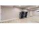 Finished basement gym area with a large mirror and exercise equipment at 5660 E Burlington Dr, Castle Rock, CO 80104