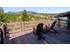 Inviting deck features mountain views and outdoor seating, perfect for relaxing and enjoying nature at 3395 Timbergate Trl, Evergreen, CO 80439
